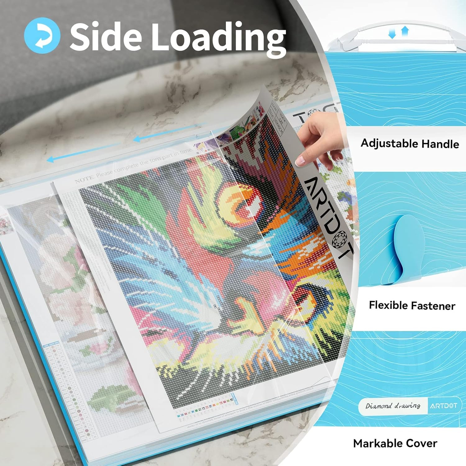 A3 Storage Book for Diamond Art Kits, Portfolio Folder for Diamond Painting Acce