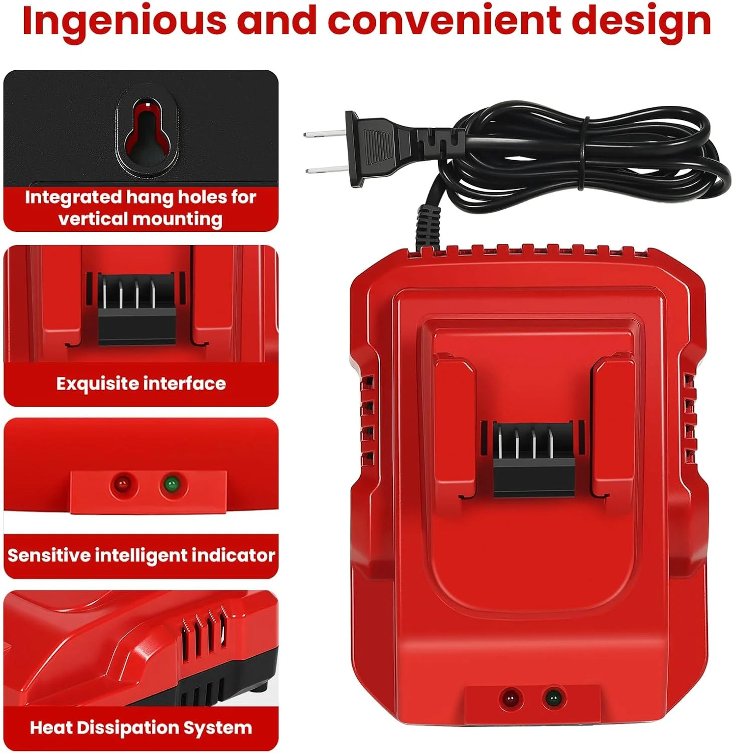 Rapid Battery Charger Station for Milwaukee M18 Charger Compatible with Milwauke