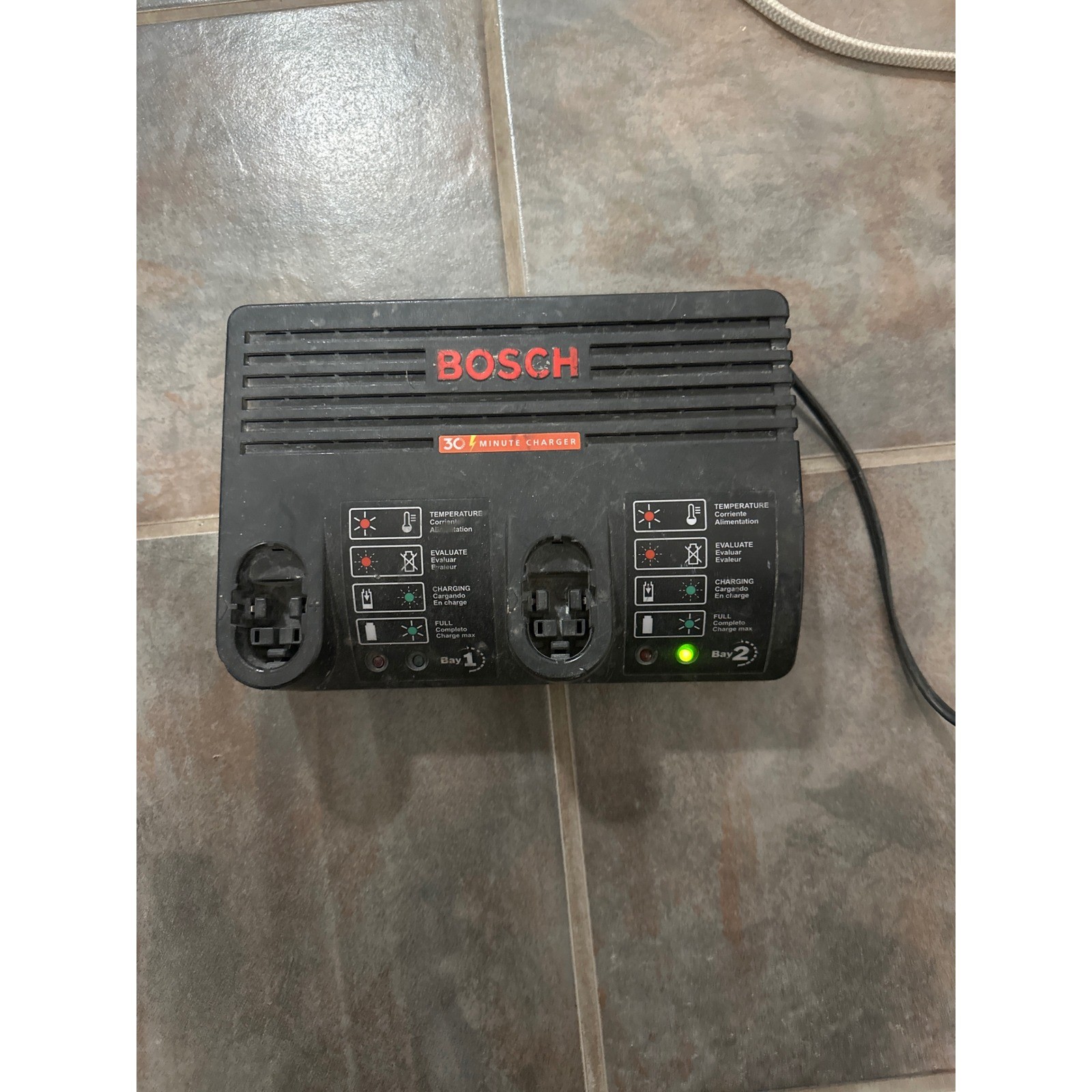 Bosch Dual Bay 30 Minute Rapid Battery Charger Black Power Tool Station