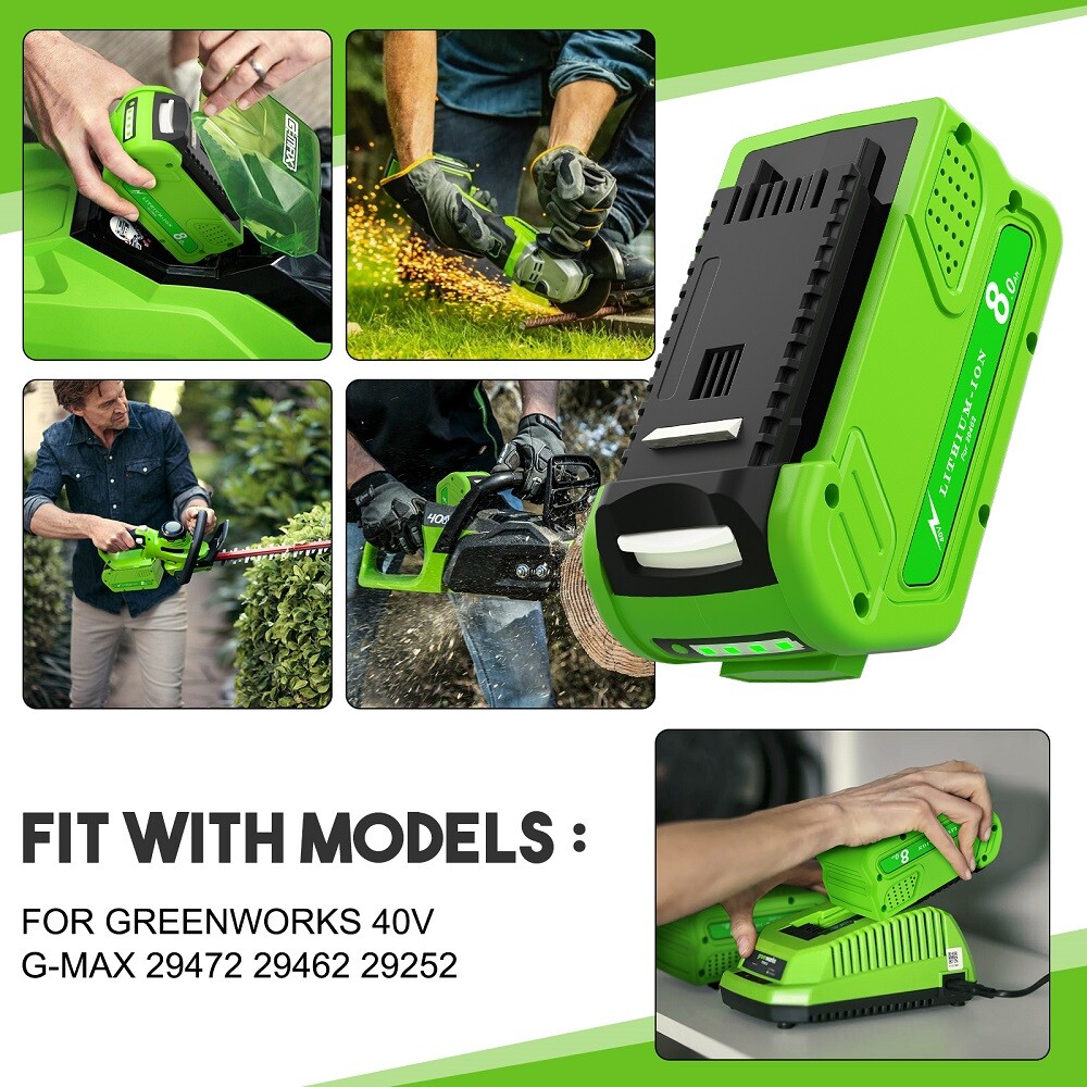 1-2PACK for GreenWorks 40V G-MAX Lithium Battery 29472 29462 29252 20202 6.0Ah