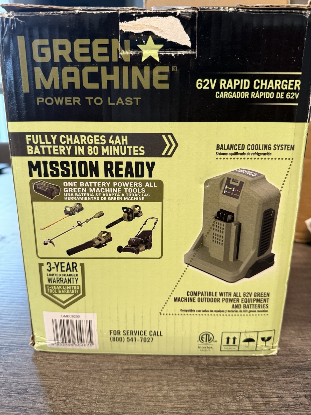Green Machine Rapid Battery Charger 62V 110-120V