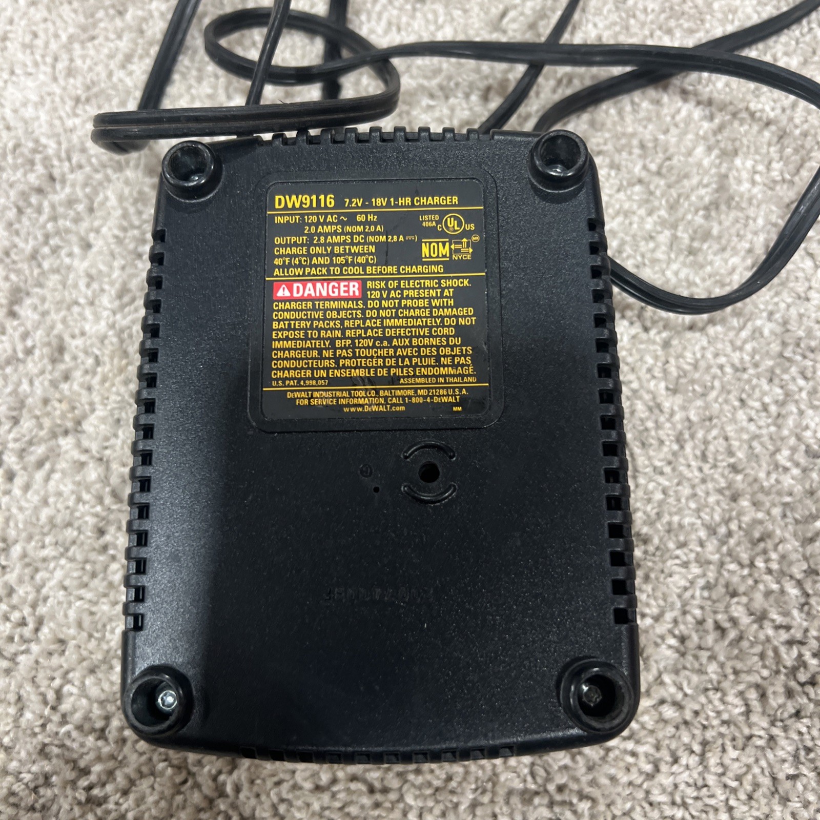DeWalt DW9116 1-Hour Battery Charger 7.2V – 18V Automatic Tune-Up Mode