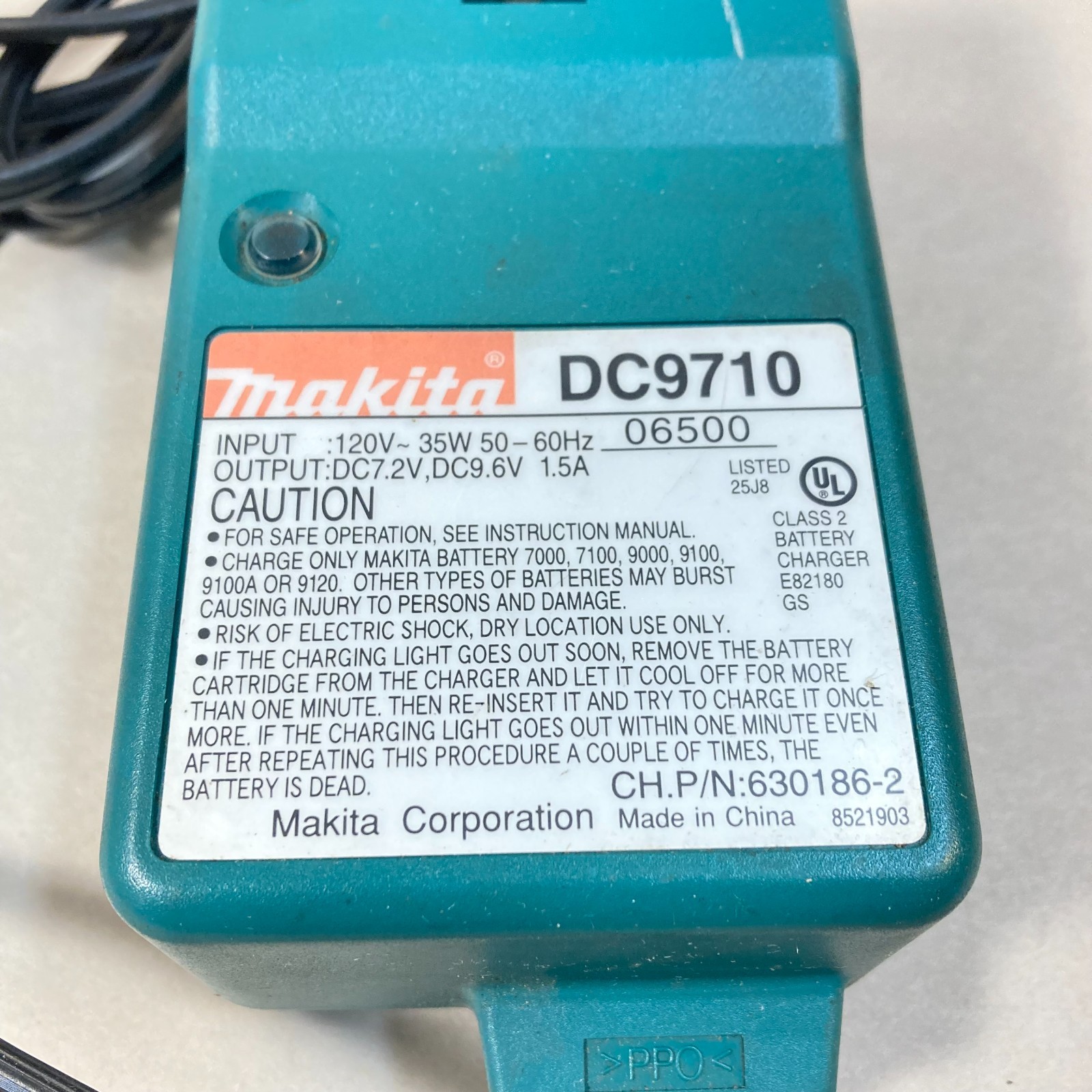 Makita Battery Charger DC9710 7.2-9.6V #06500
