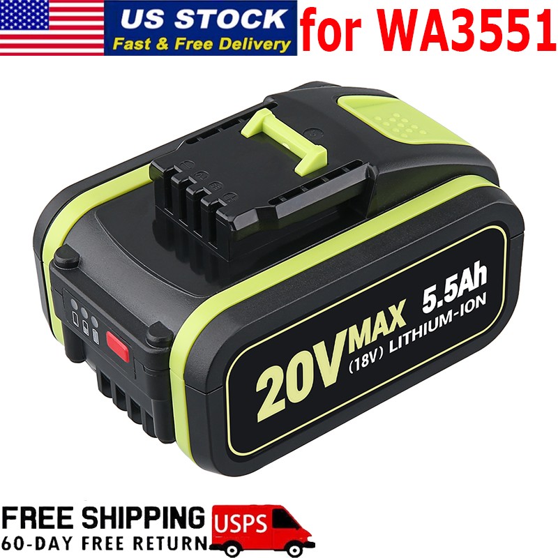 5.5Ah 18V 20V MAX Lithium Battery For WA3551 WA3553 WA3551.1 For WORX