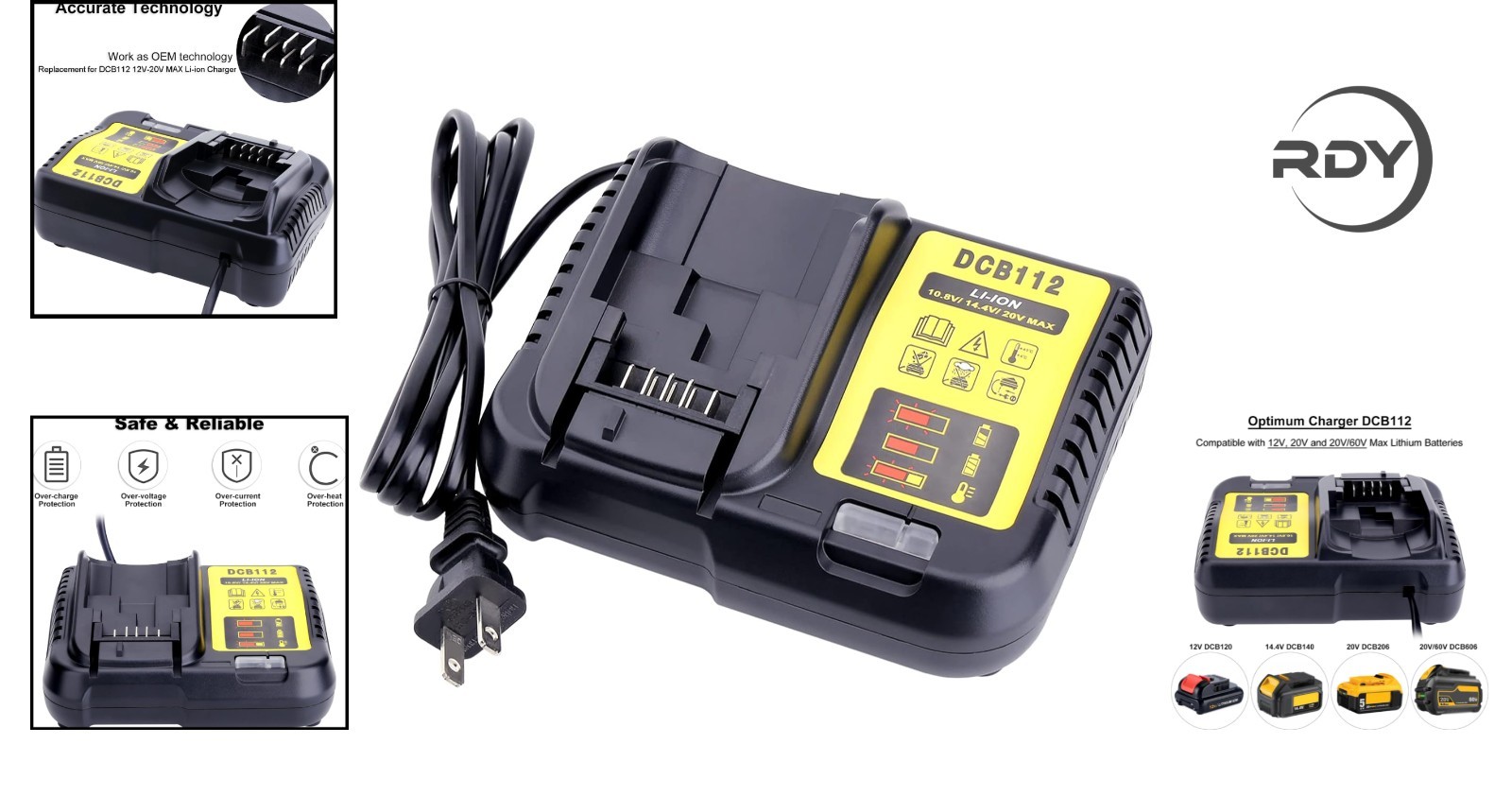 Universal 20V Max Charger with LED Indicator & Intelligent Protection System