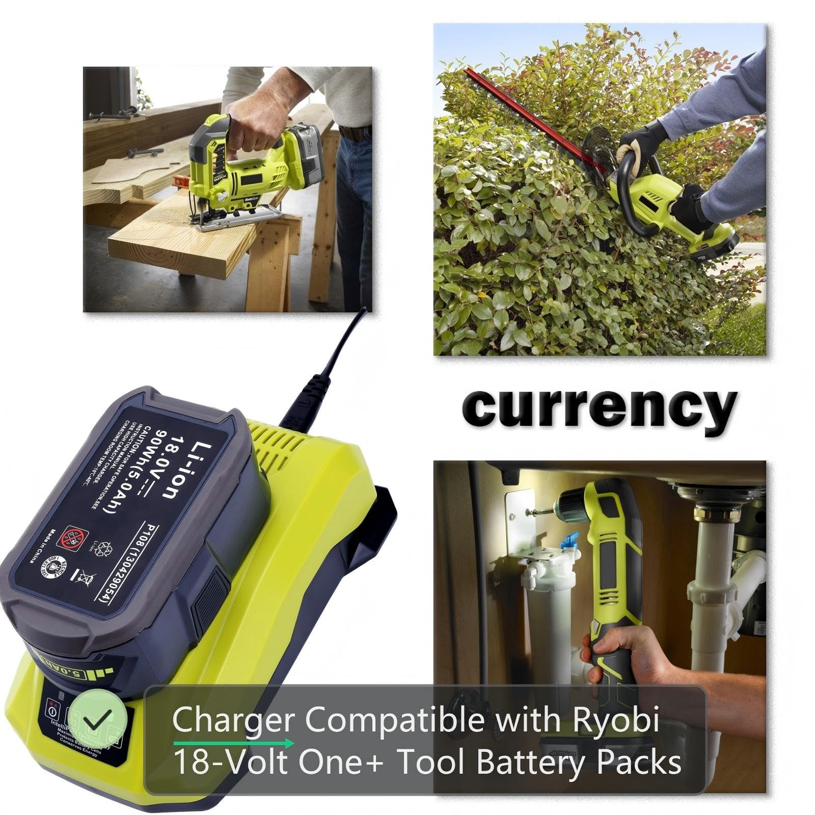 P117 18V Battery Fast Charger Compatible with Ryobi