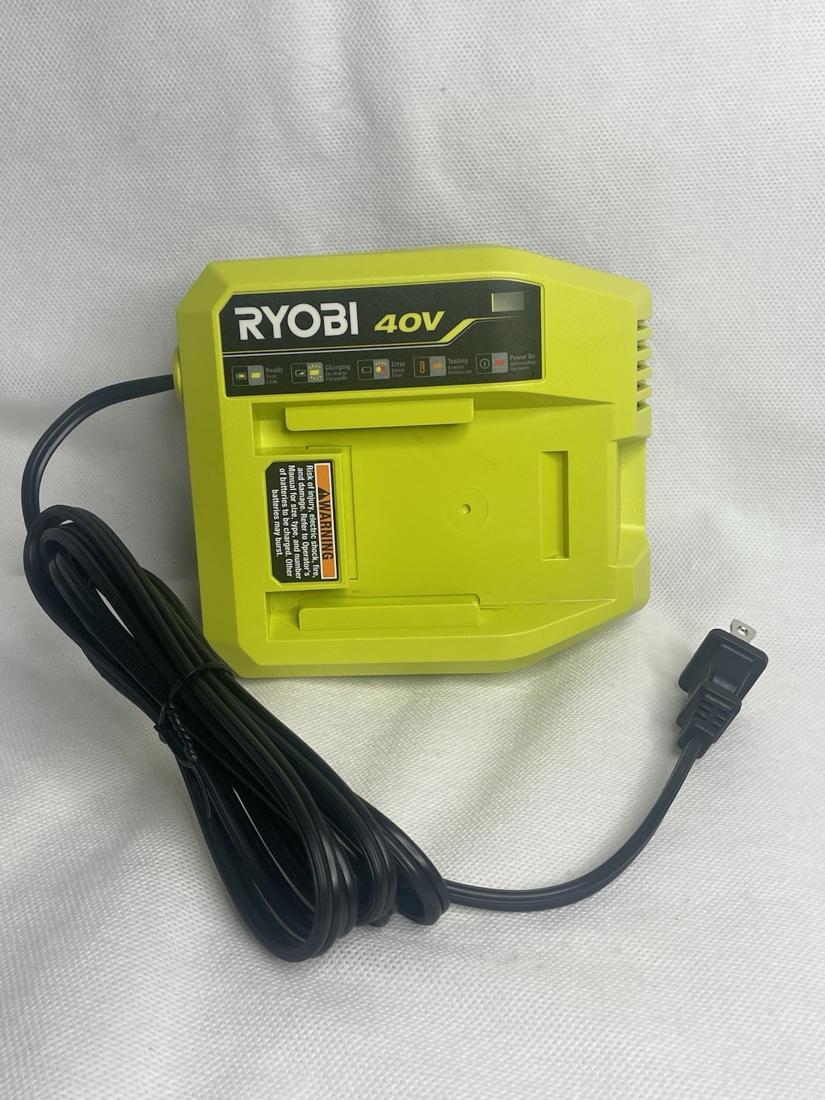 RYOBI 40V Lithium-Ion Fast Charger 3 3/4 Compatible Lime Green OP408VNM
