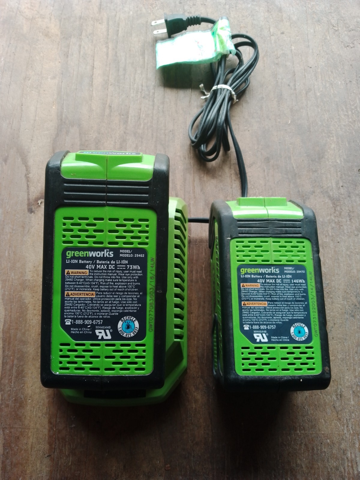 Genuine Greenworks 40V Lithium-Ion Batteries 29472 & 29462 & Charger 29482 OEM