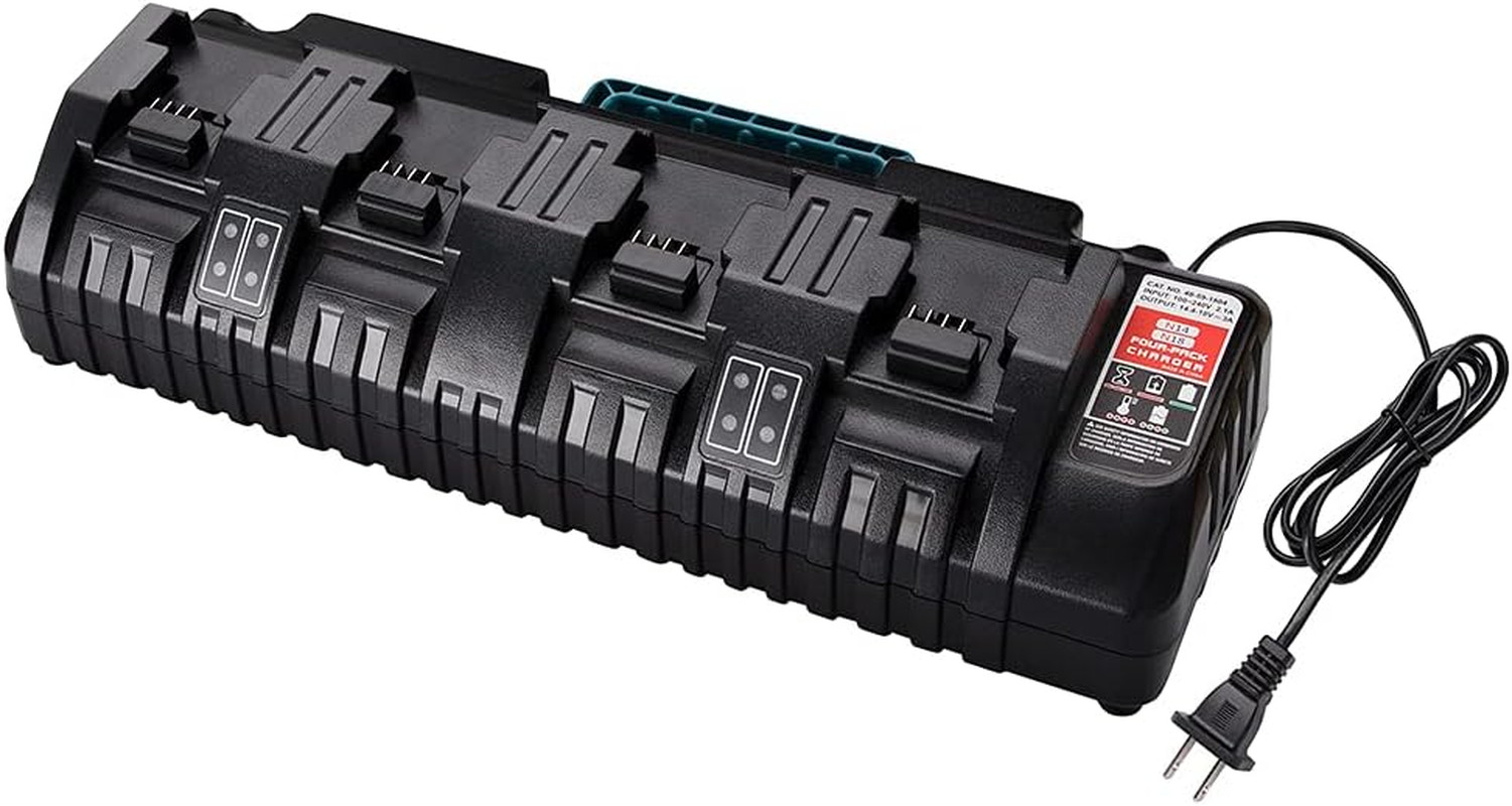 N18 Battery Charger, 4-Ports Simultaneous Rapid Charger for Milwaukee M18 18V Li