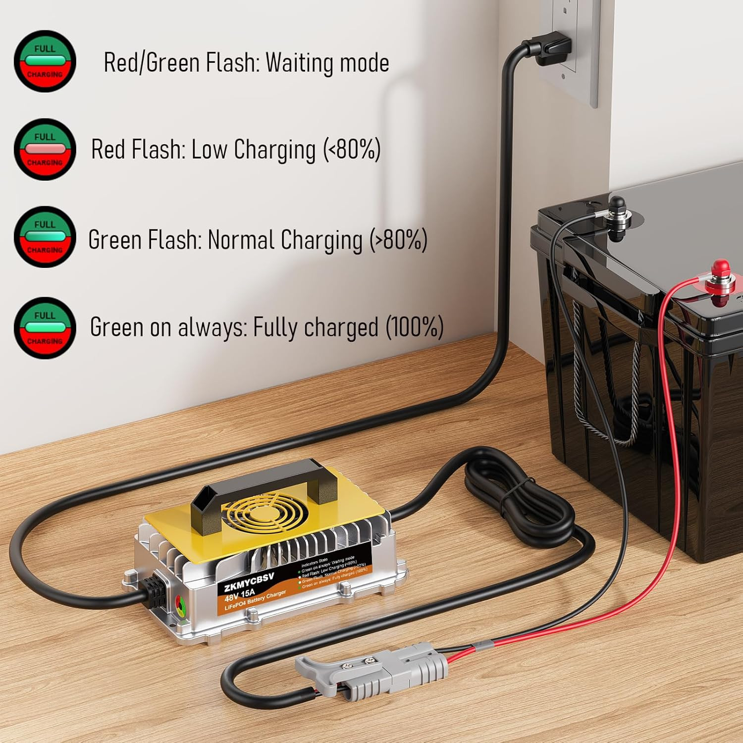 48V 15A Lithium Battery Charger, 58.4V 15A Lithium Battery Charger for 48V (51.2