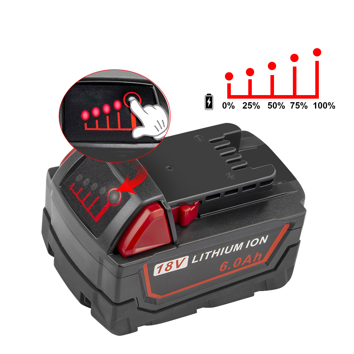 5.0Ah For Milwaukee M18 Extended Capacity Battery Lithium XC 48-11-1860 NEW