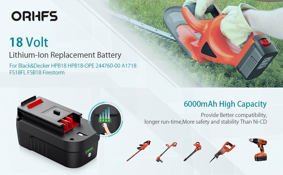 2-Pack 18 Volt For Black and Decker HPB18 7.0Ah Battery HPB18-OPE 244760-00A 18V