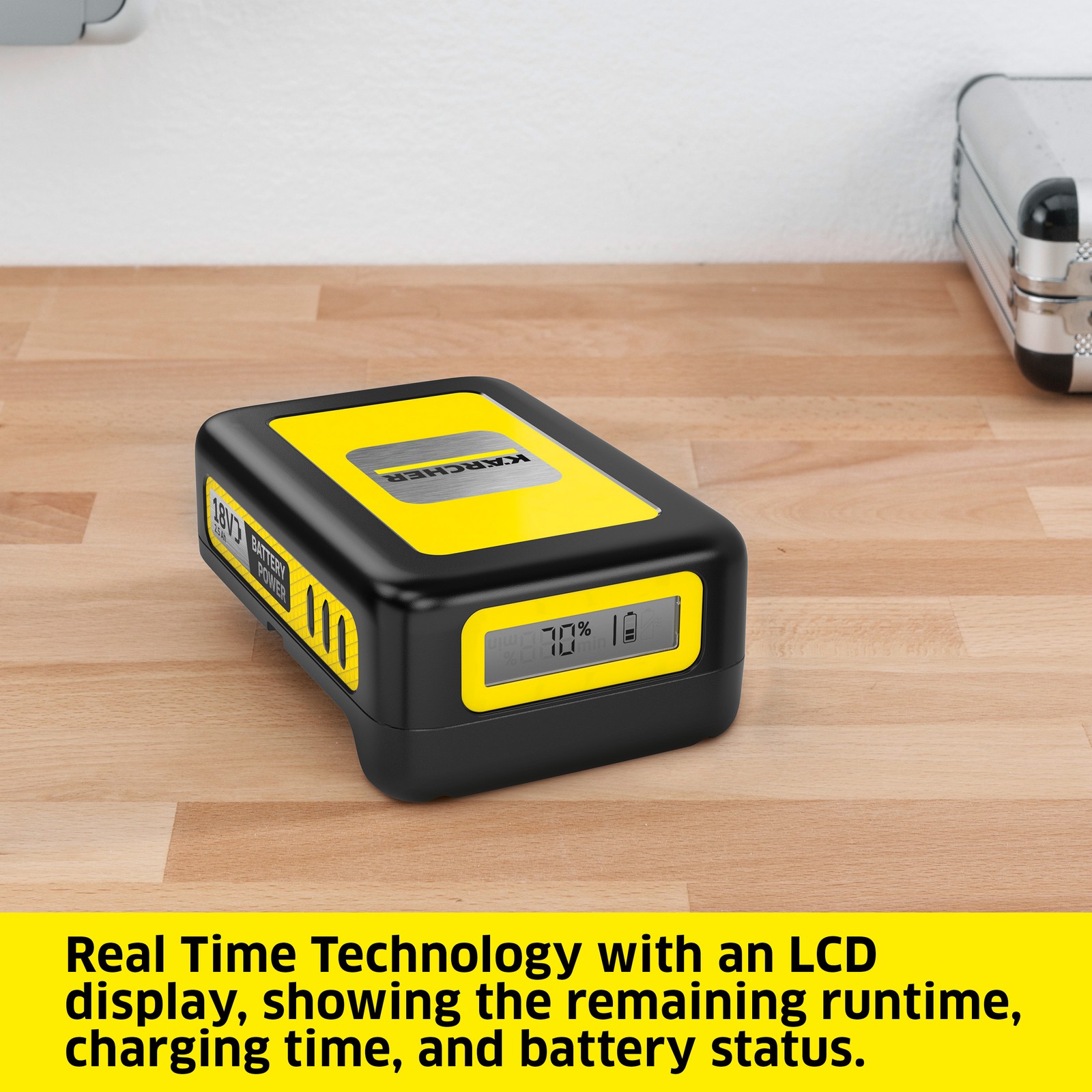 Kärcher 18V Battery 2.5 Ah, Real Time LCD Display, Lithium Ion – NEW