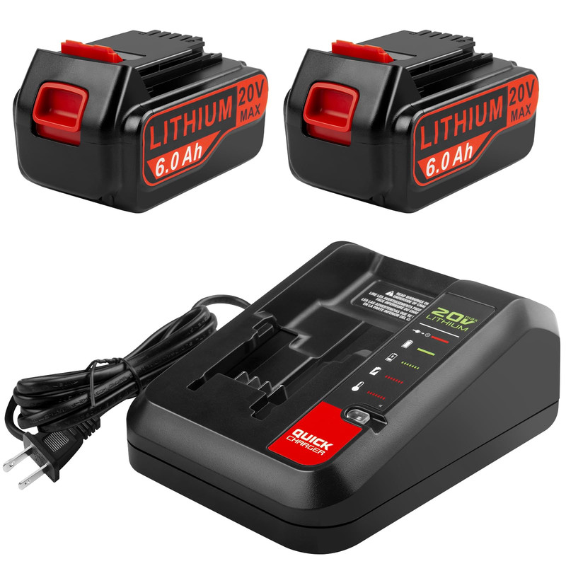 Tree.Nb 2Packs 6.0Ah 20V Lithium Battery Replacement For Black And Decker