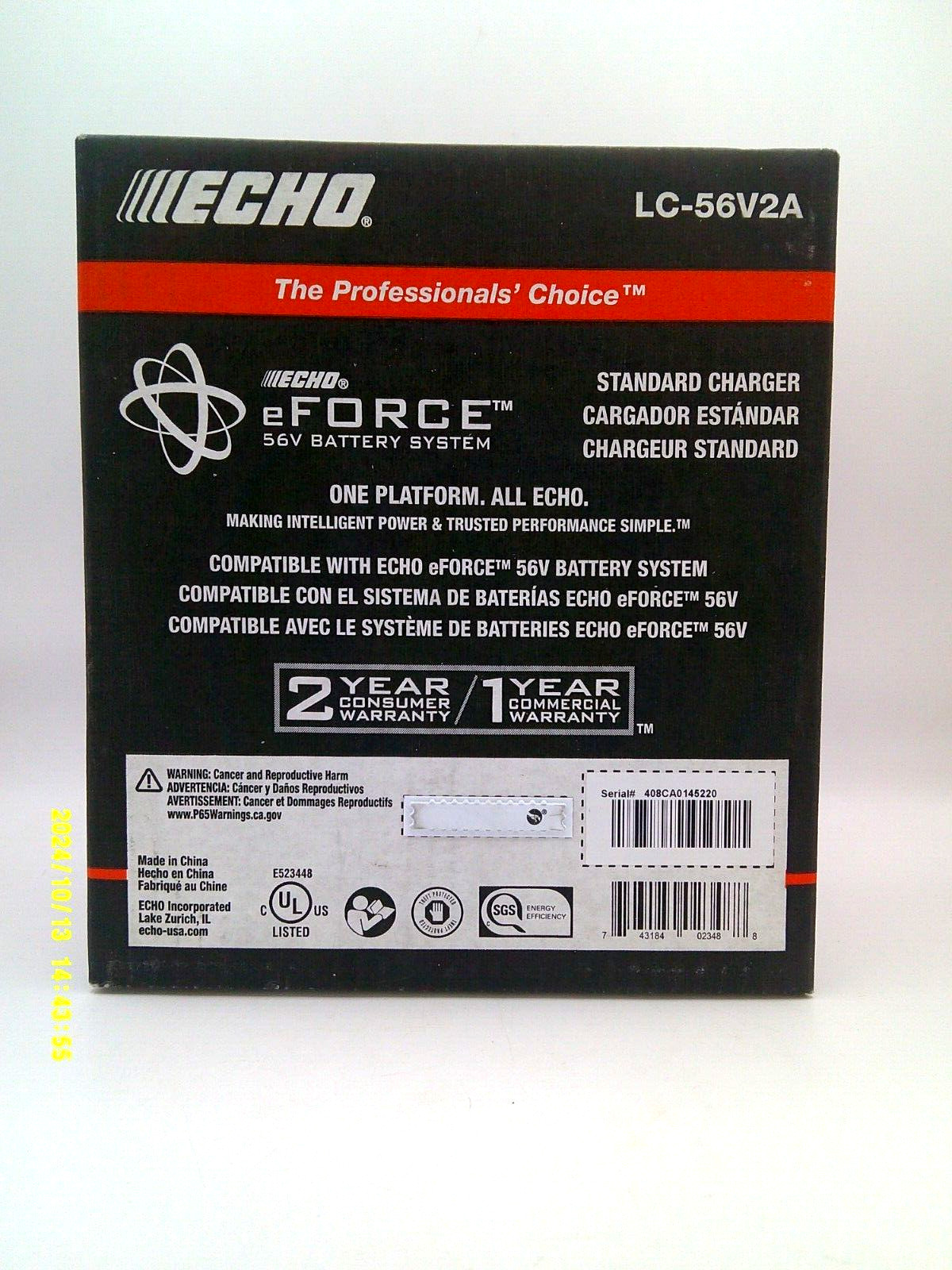 ECHO Brand eFORCE 56V Battery System Standard Charger BRAND NEW in the BOX
