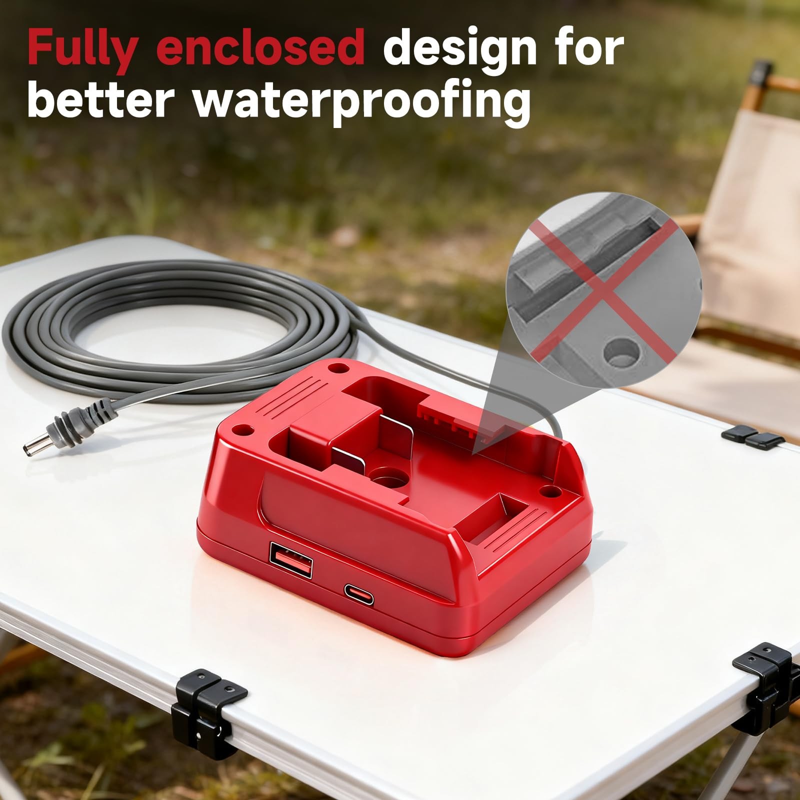 Starlink Mini Battery Adapter Compatible with Mil.waukee Batteries, Red