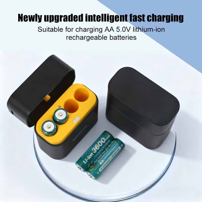 Smart 5V AA Lithium Battery Charger Case 4 Slot Type-C Fast Input (Charger Only)