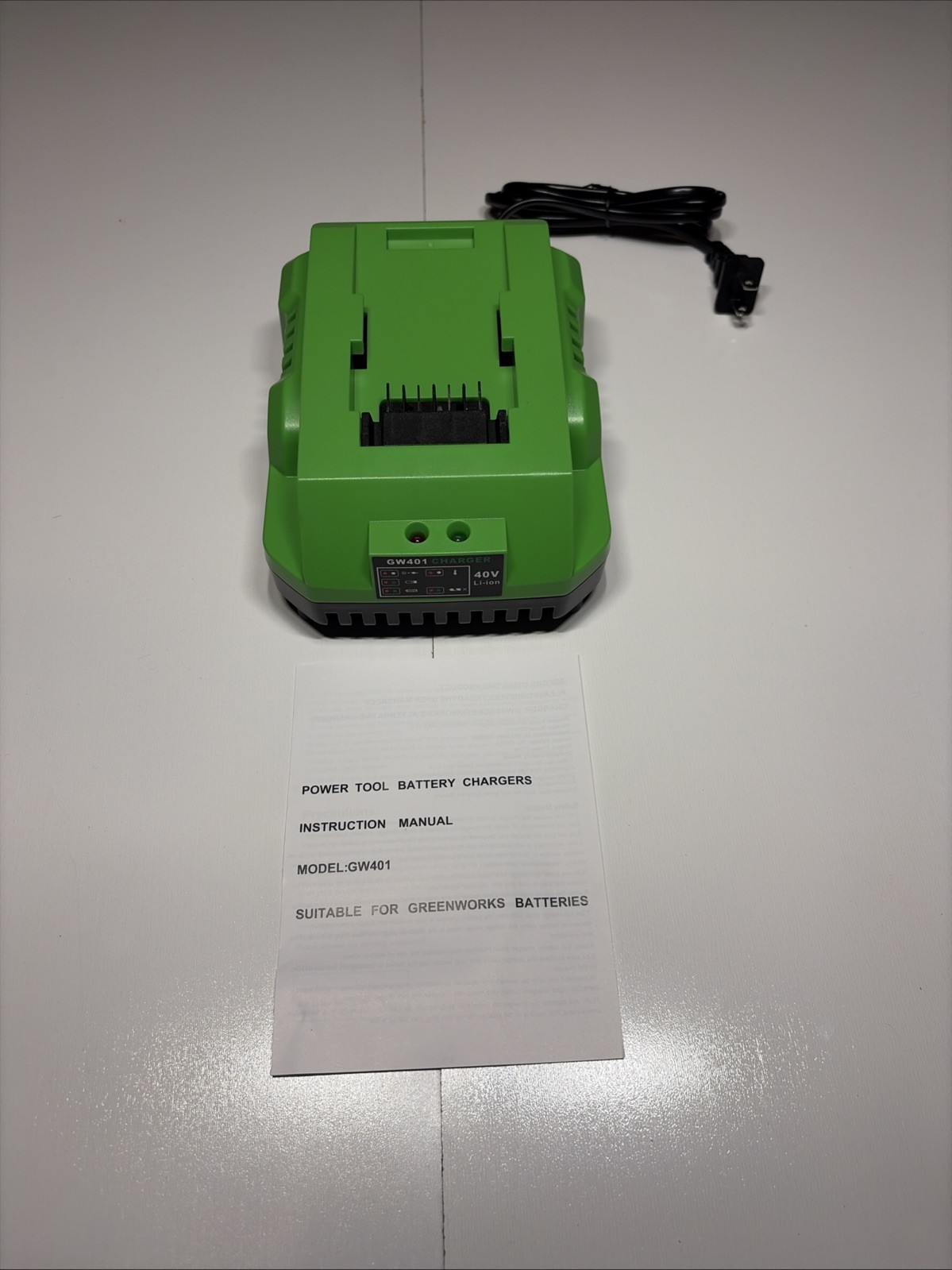 GW401 40V Power Tool Li-Ion Battery Charger for Greenworks Batteries AC Ad