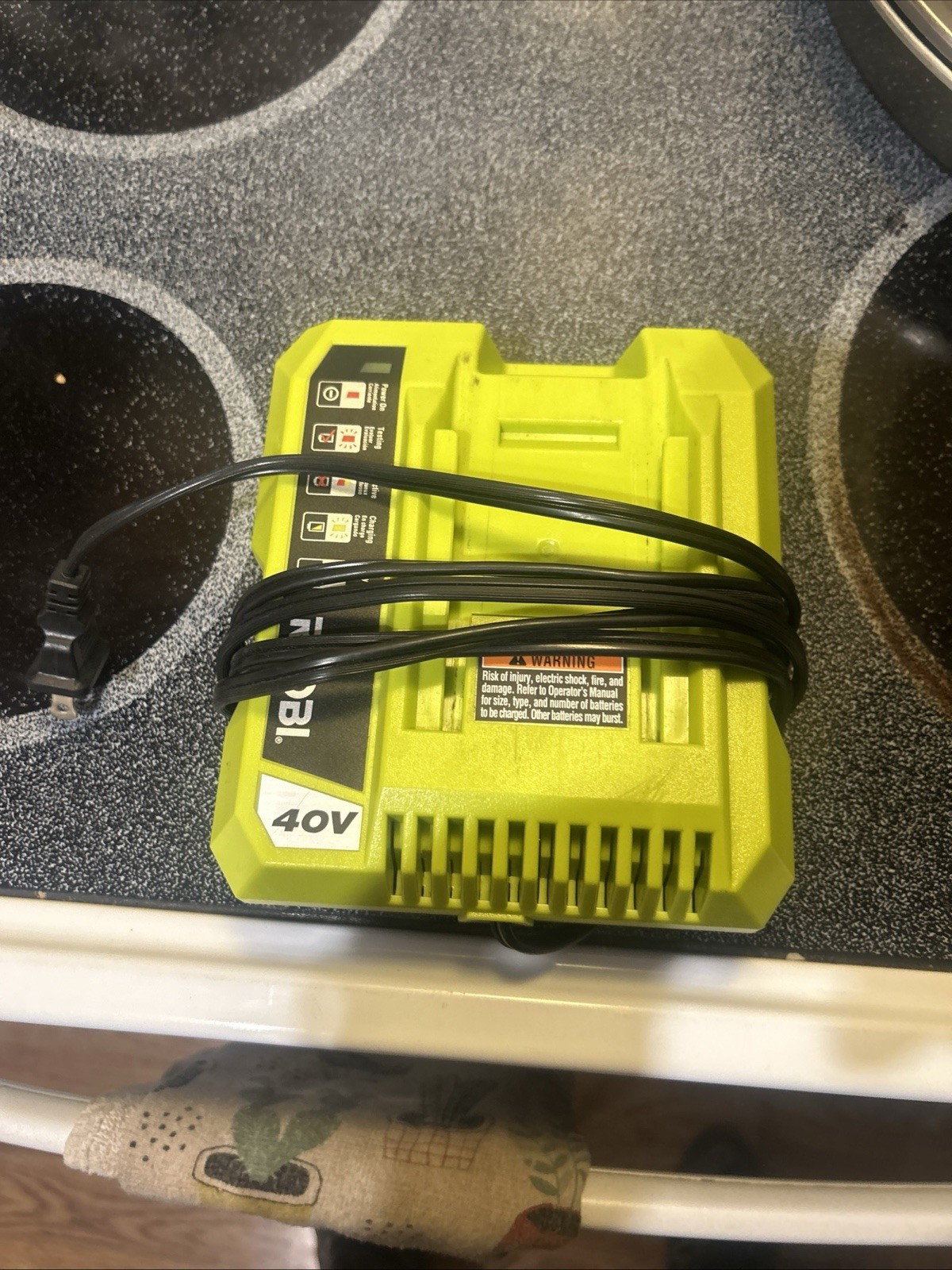 OEM Genuine Ryobi 40V Lithium Ion Class 2 Battery Charger OP401