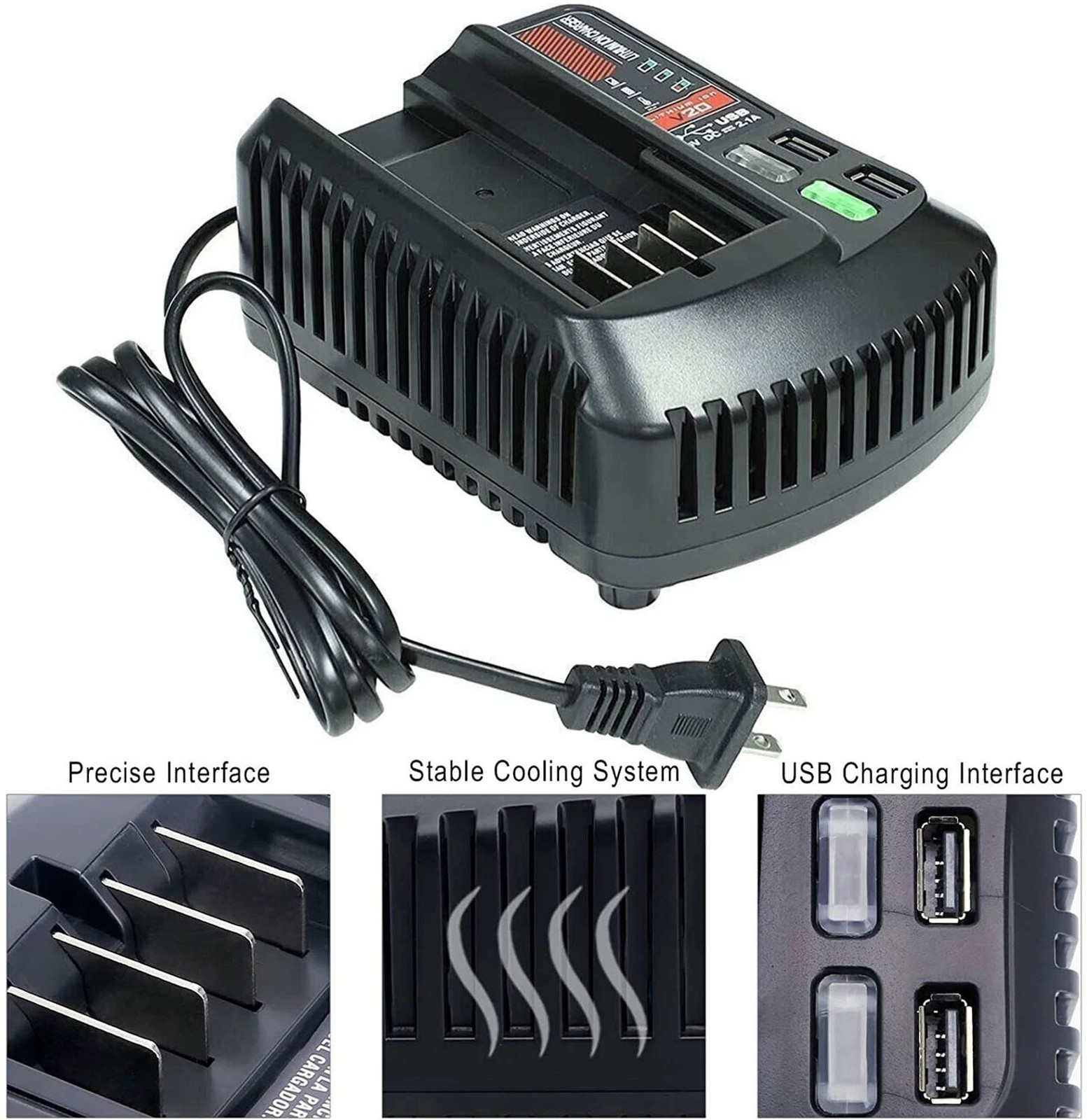 CMCB104 Fast Charger Compatible with Craftsman 20v V20 Lithium Battery CMCB201