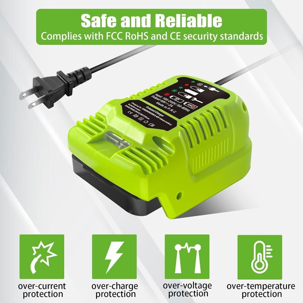 MINI Fast Battery Charger for Greenworks 40V Charger Station with LED Indicator