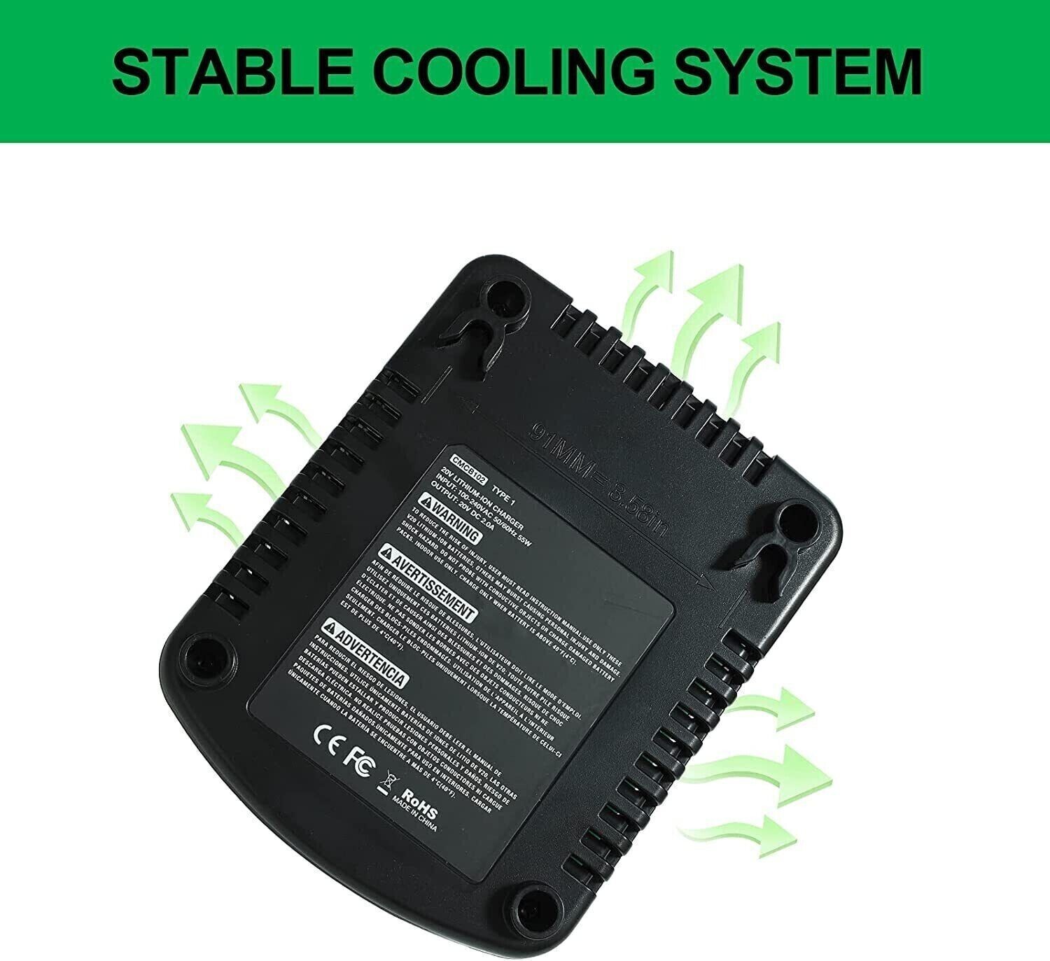 V20 20V Battery Fast Charger CMCB104 Compatible with Craftsman 20V Max Lithium