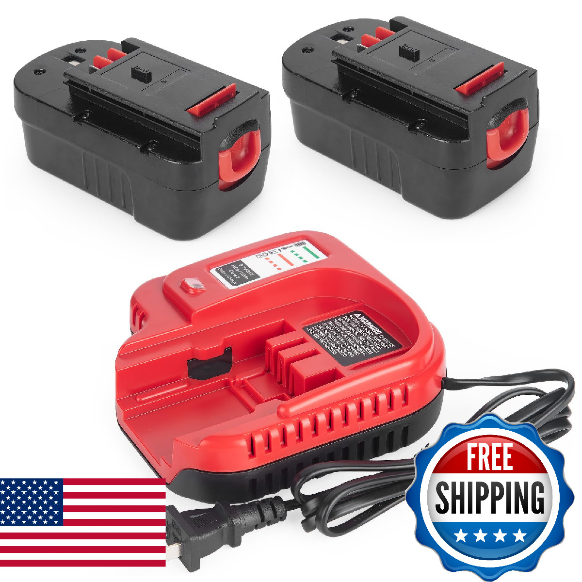 Dongpucun 2Pack 18V 4.0Ah Battery And Charger Set For Black And Decker 18V