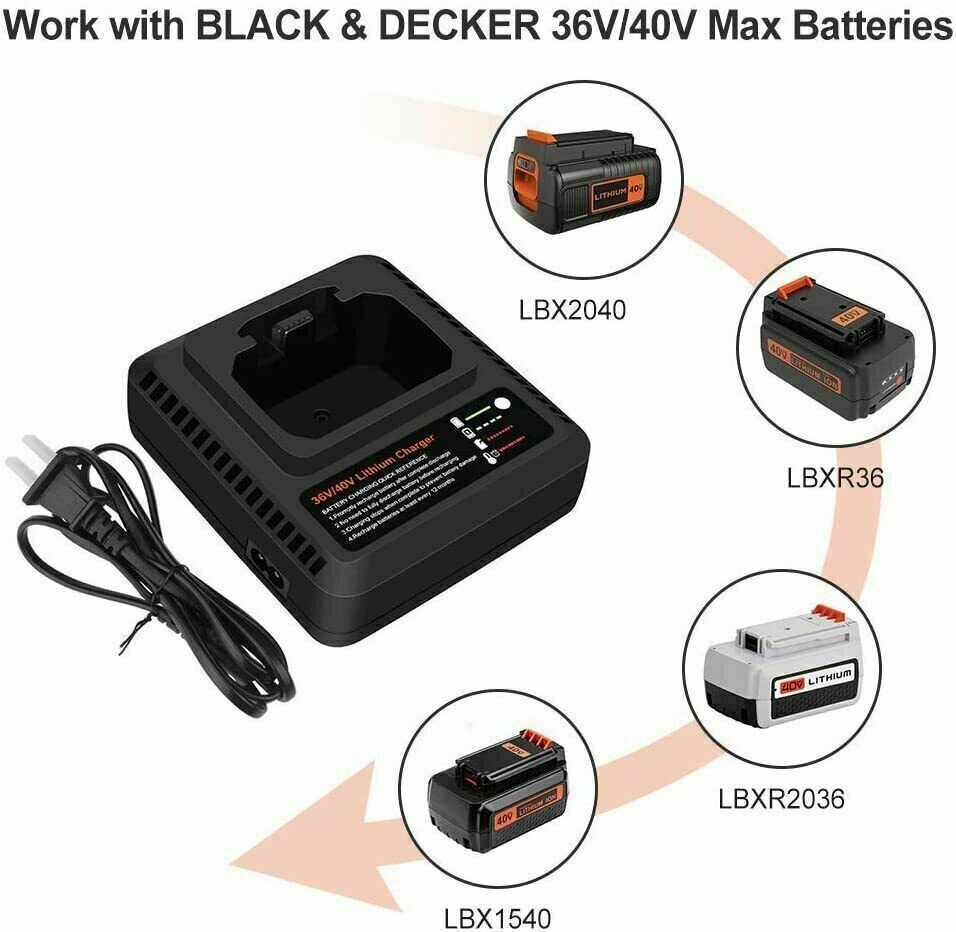 NEW LCS40 For Black and Decker 40V MAX Lithium-ion Battery Charger LCS36 LBX2540