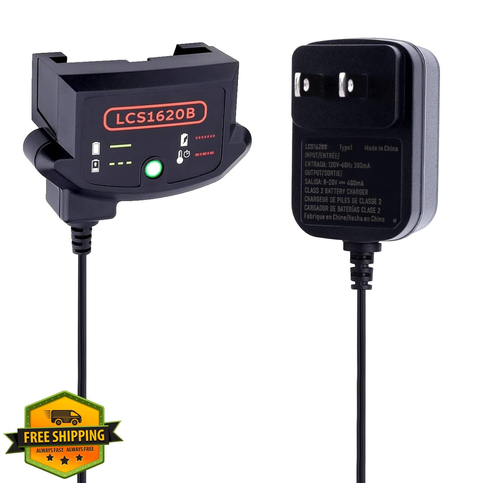 LCS1620B 20V Charger for Black Decker 20V Max Lithium Battery LBXR20 Replacement