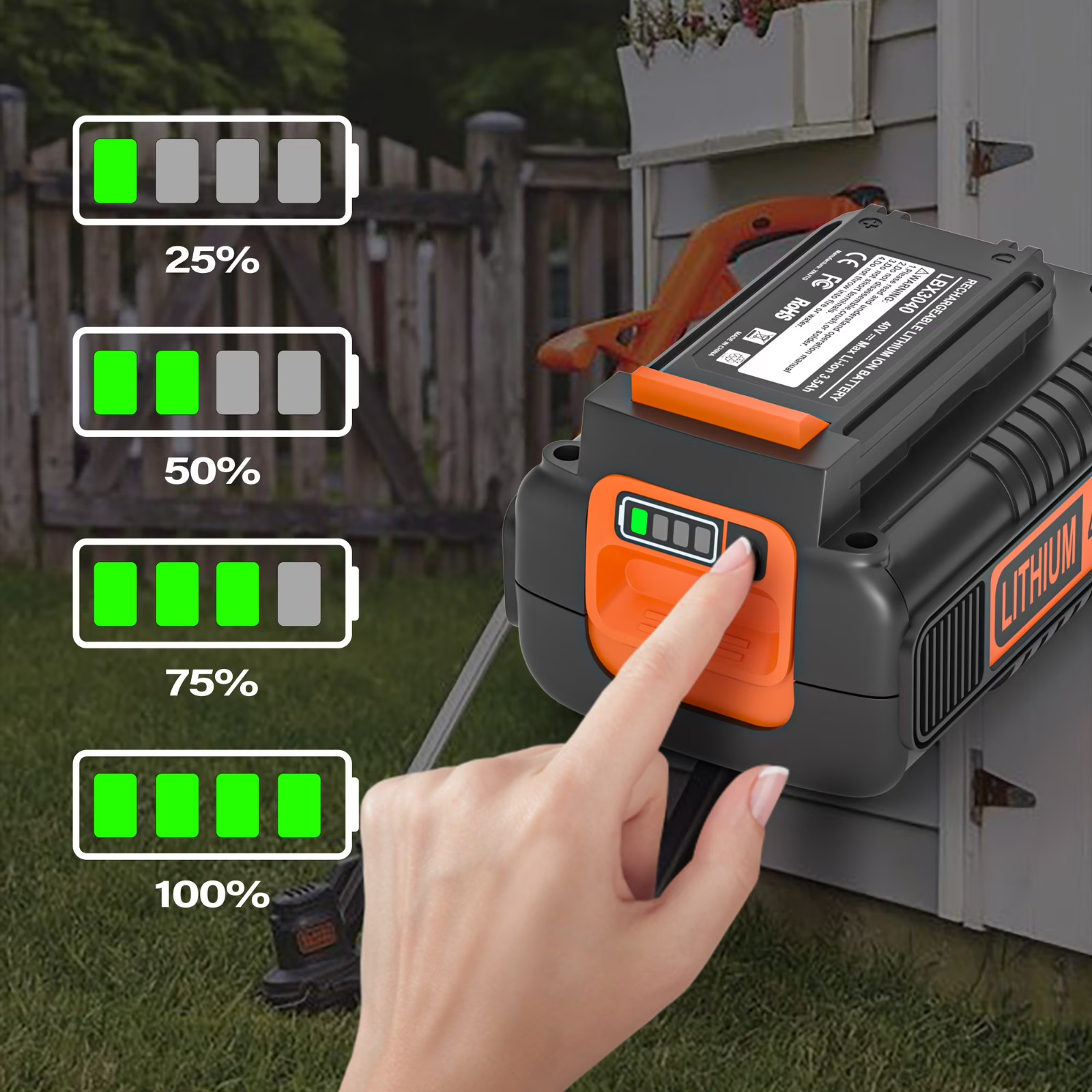 40V Max Replacement Battery & Fast Charger for Black & Decker LBX2040/LBXR36