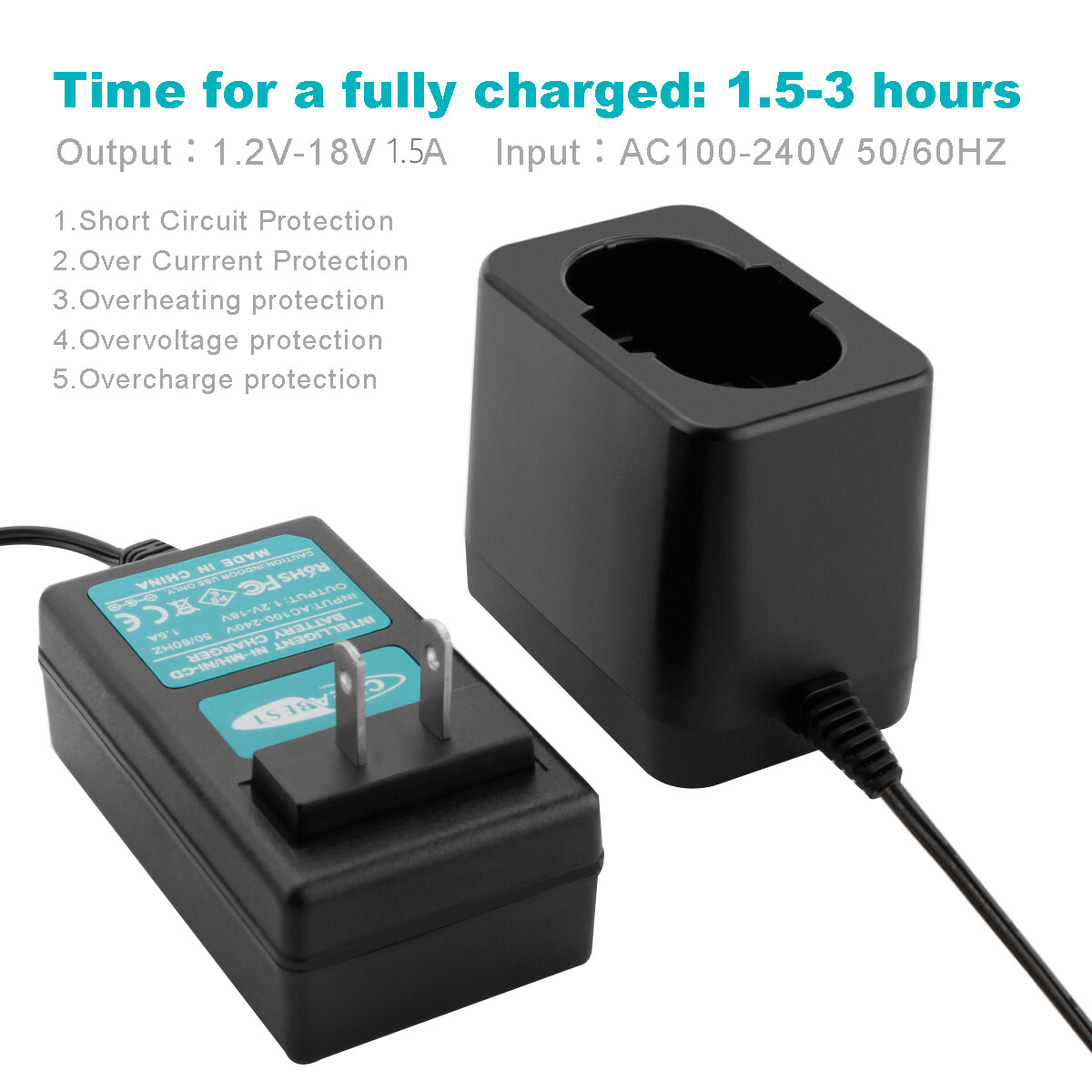 1.2V-18V Charger For Bosch Ni-MH/CD Battery BAT011 BAT025 BAT045 BH1214H BAT048