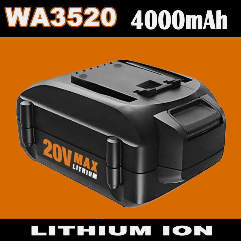 20V 4.0AH For WORX Battery MAX Extend Lithium 20 Volt WA3520 WA3525 WA3575 WG155