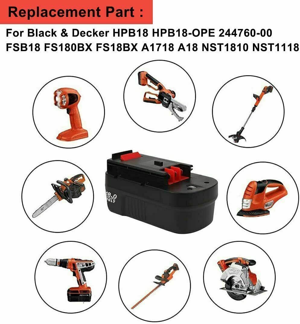 2Pack 18V for Black and Decker HPB18 18 Volt 4.8Ah Battery HPB18-OPE 244760-00A✅