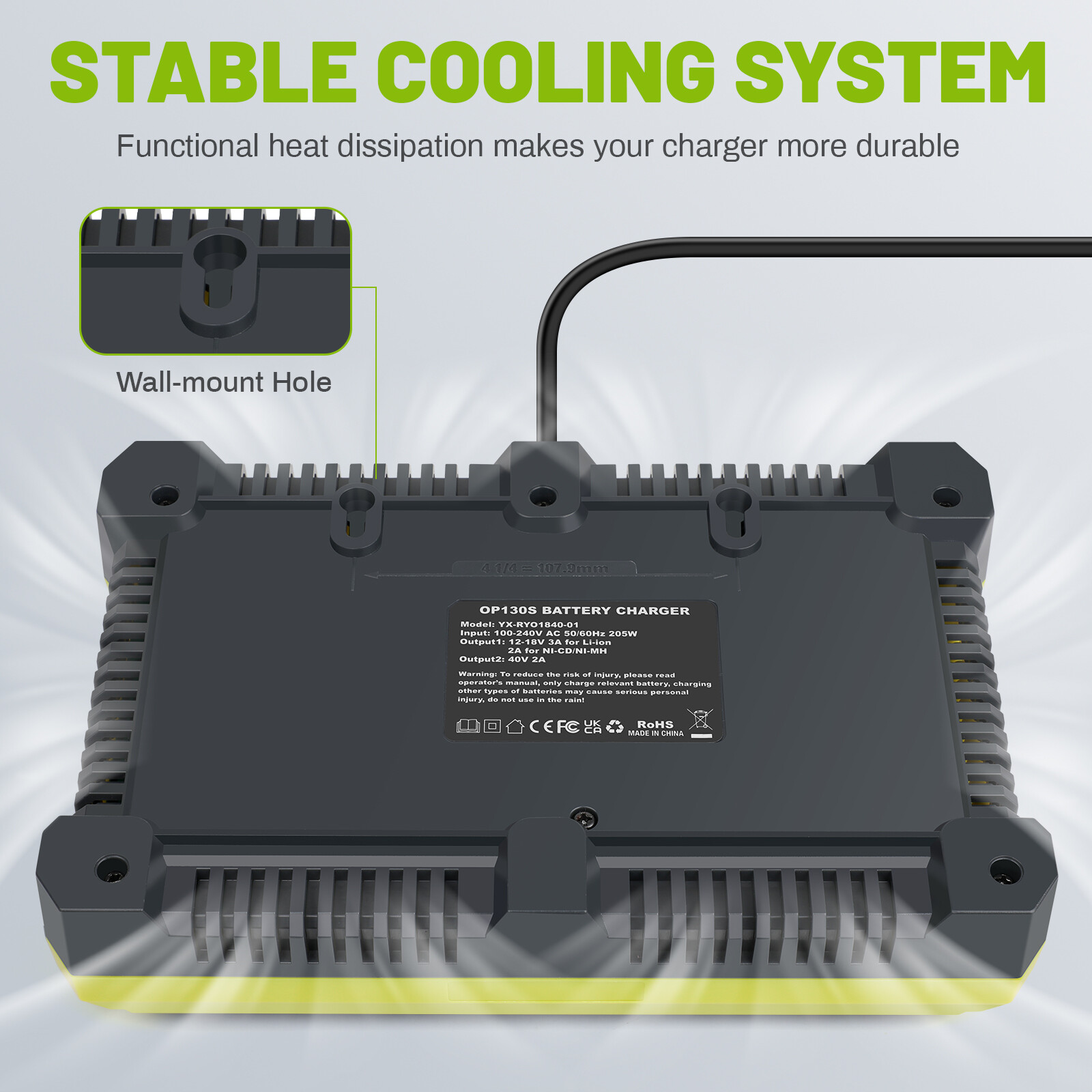 P117 Fast Charger For RYOBI For One+ Plus P108 12V 18V 40V Lithium-Ion Battery