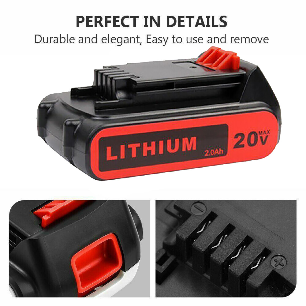 For Black+Decker 20V 2.5Ah Lithium MAX Battery Li-Ion LBXR20 LBXR2020 / Charger