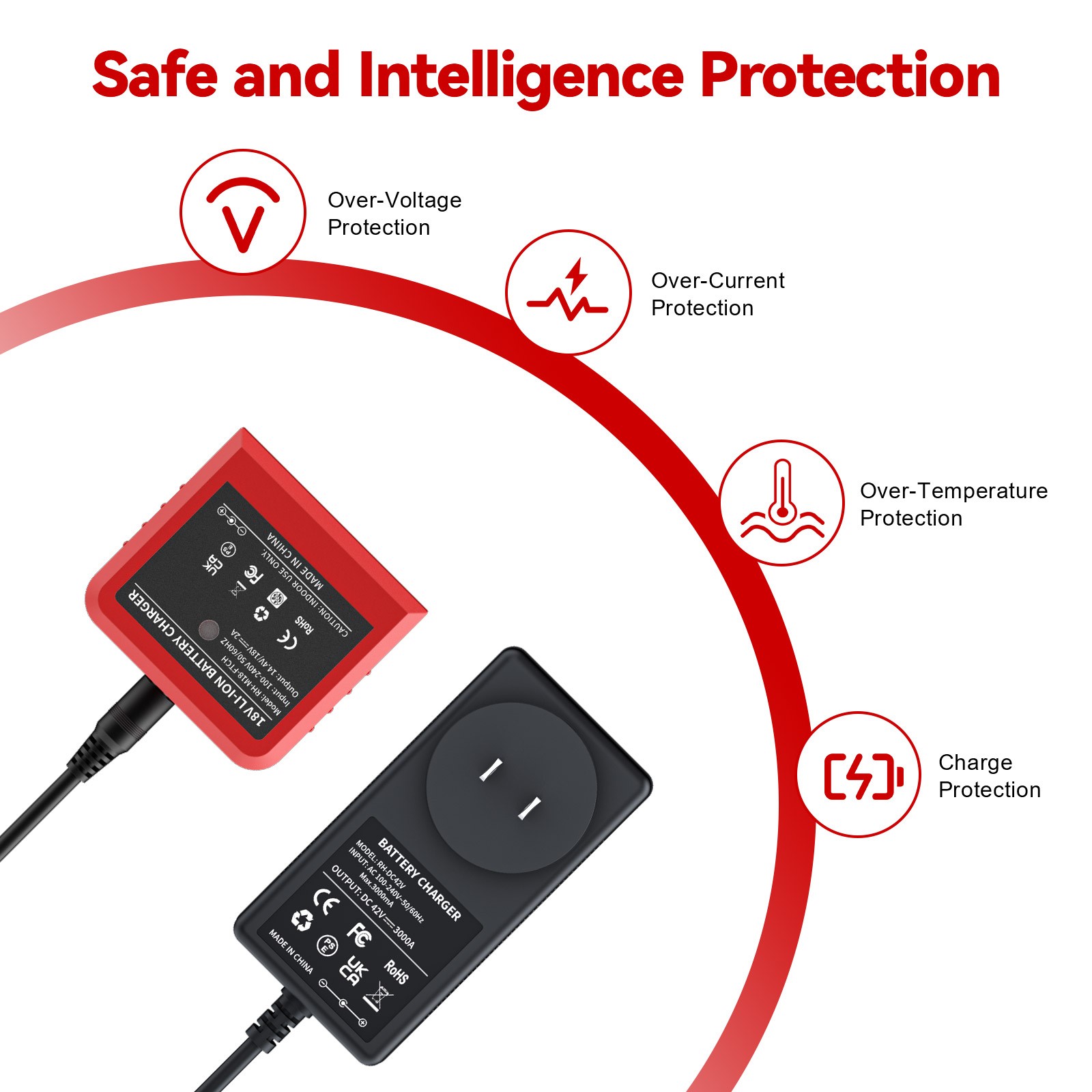Protable Charger For 14.4V-18V Lithium-Ion Extended Capacity Battery