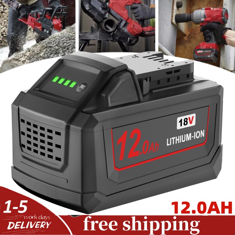 12.0Ah Battery For Milwaukee for M18 Extended Lithium 48-11-1880 /Dual Charger