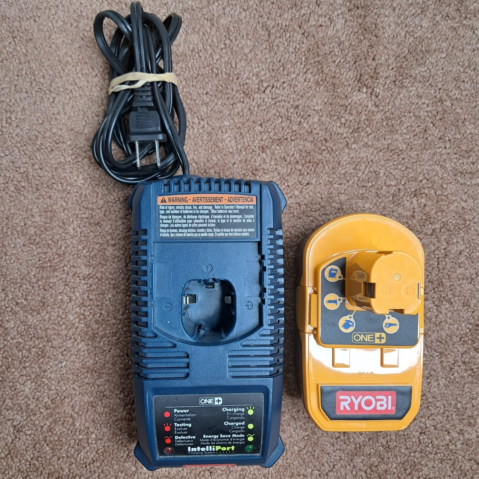 Ryobi IntelliPort ONE+ P115 18V NiCd Lithium Ion Battery Charger Tested Working