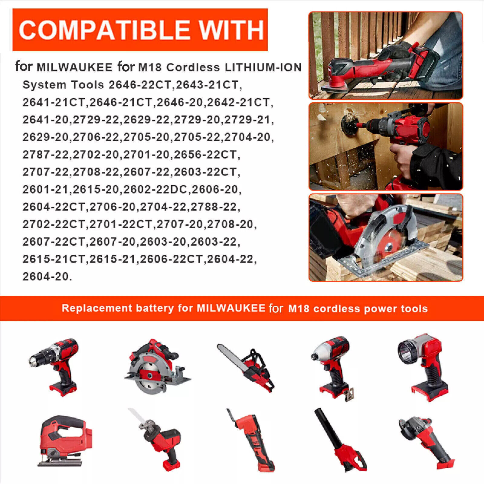 2pcs For Milwaukee For M18 Lithium 9.0AH Extended Capacity Battery 48-11-1890