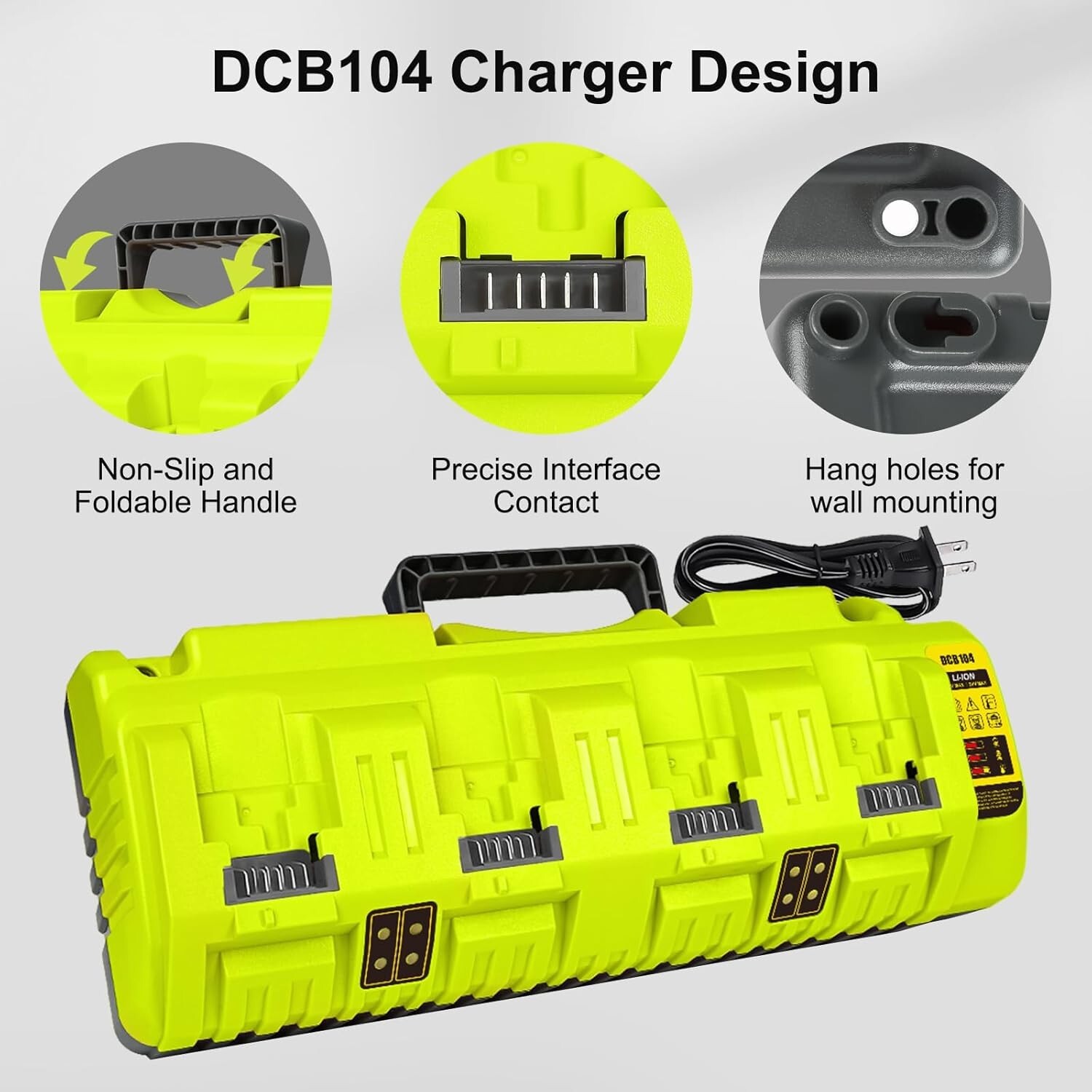 Battery Charger Replacement for Dewalt 20V Battery Charger Station DCB104…..
