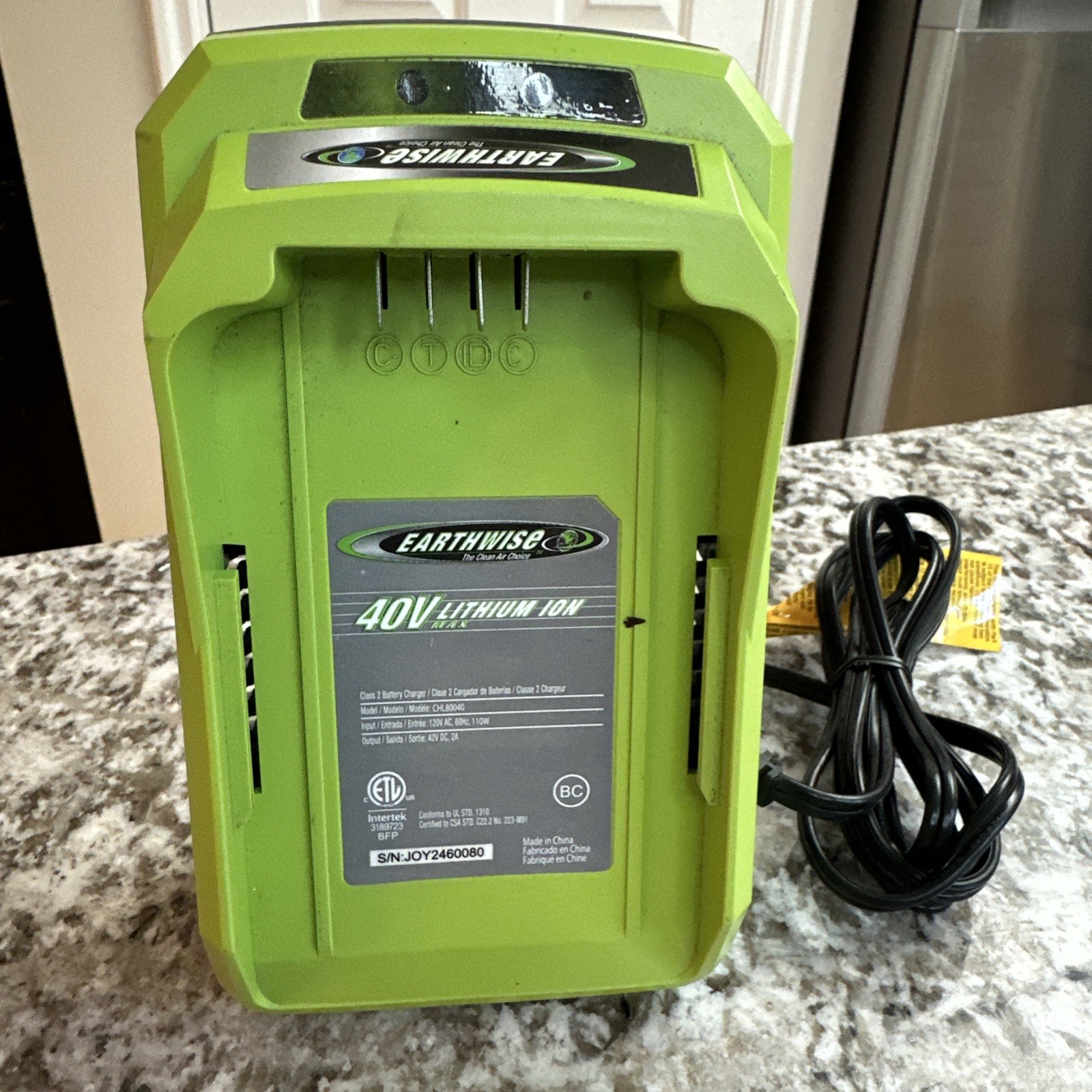 Genuine Earthwise CHL80040 40 Volt Lithium Ion Class 2 Battery Charger 40v OEM