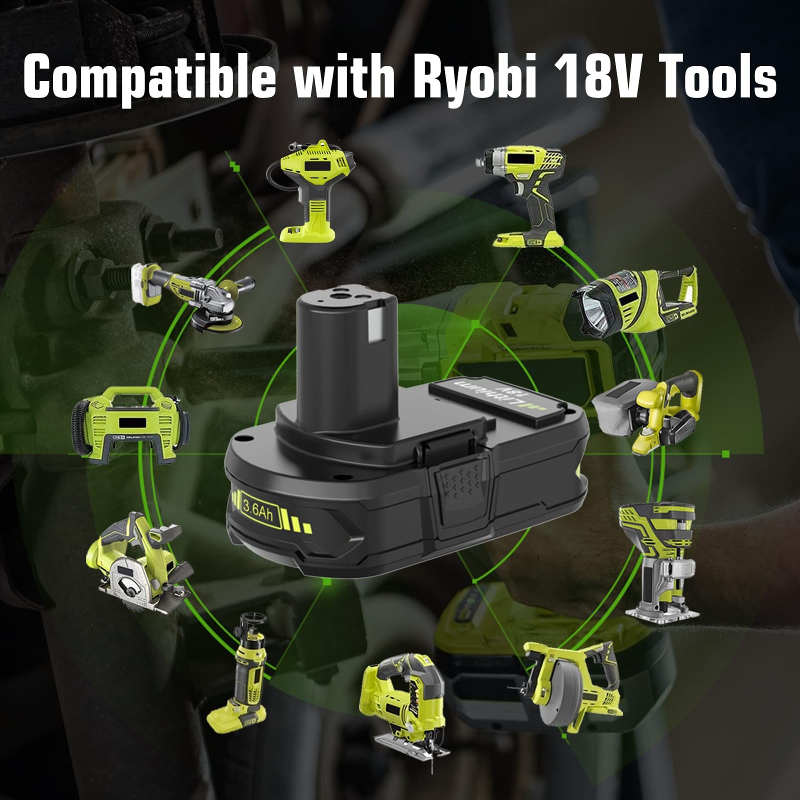 Ryobi 18V 3.6Ah Replacement Battery P102 P103 P104 P105 P107 P108 P109 P190 Lith