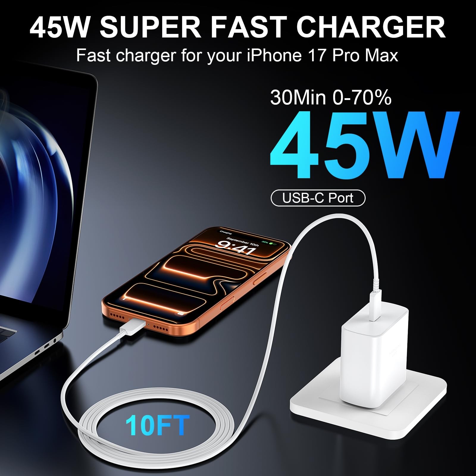 Duloch Iphone 17 16 Pro Max Charger Charging 45W Usb C Iphone 17/16 Super