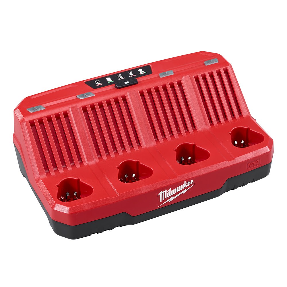 48-59-1204 M12 12V REDLINK 4-Bay Skip Button Battery Charger For Milwaukee