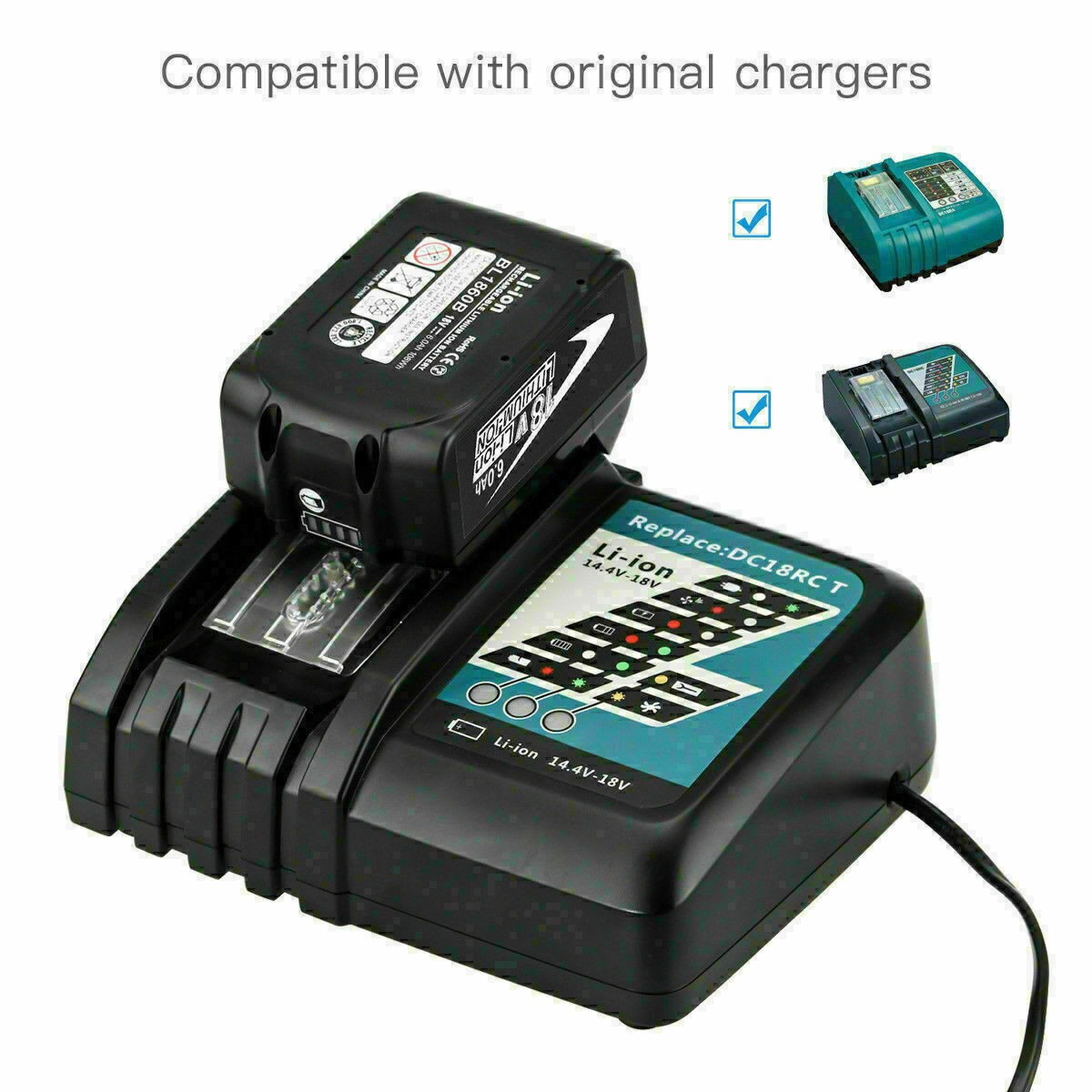 3.0A 18V Rapid Li-ion DC18RC Charger for Makita All 7.2V-18V LXT Lithium Battery