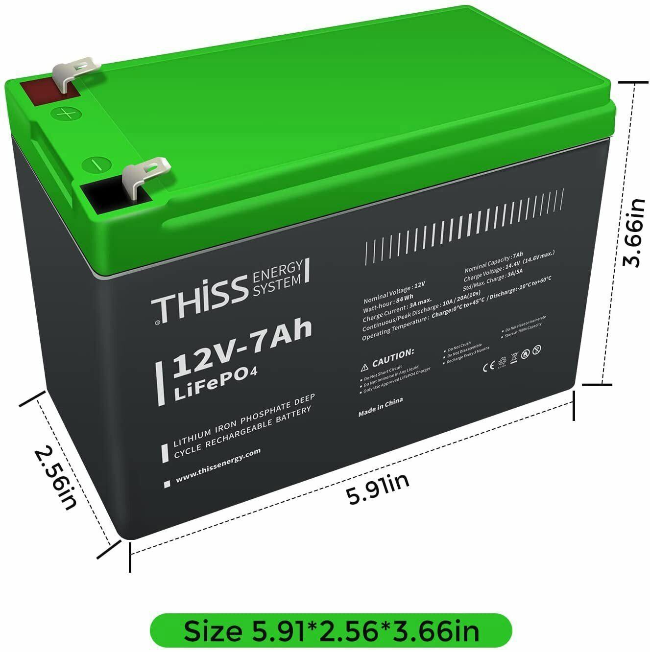 12V 7Ah Cycle Maintenance Free Home Energy Storage Battery Lot LiFePO4 Battery