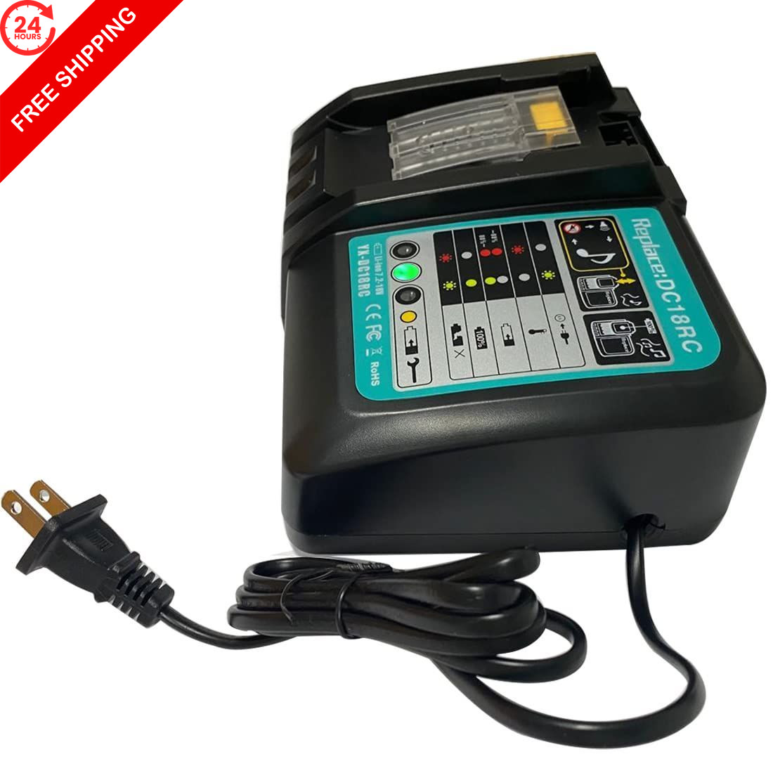 Anopiw DC18RC Replace Makita Charger DC18RD Medium, BLACK