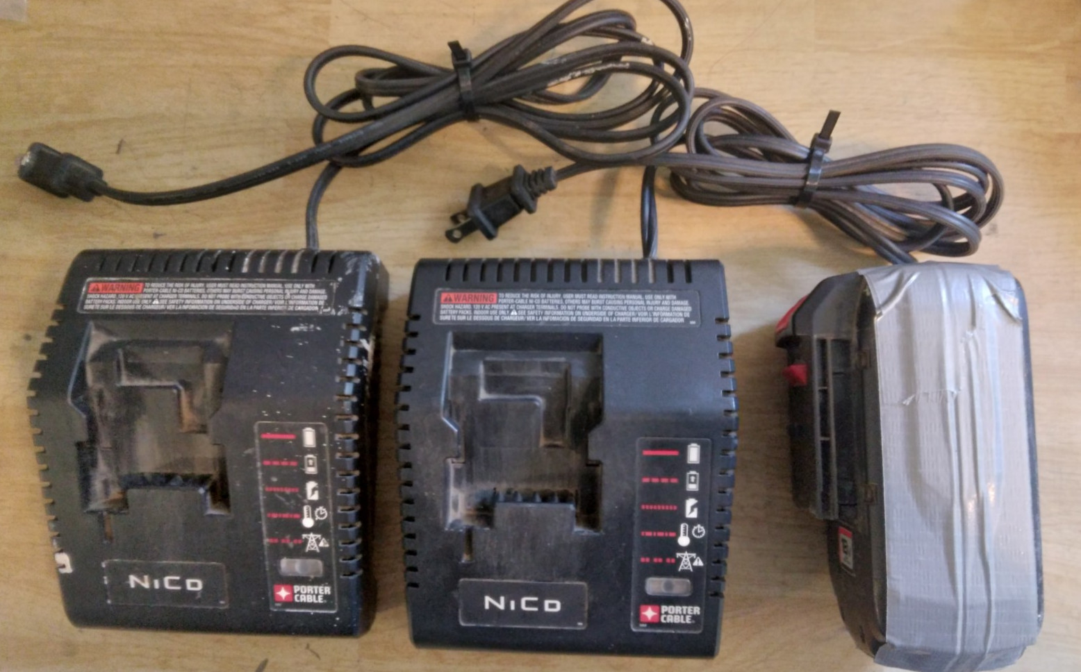2-Porter Cable PCMVC 9.6-18V Ni-CD Power Tool Battery Charger w/ 1 – Battery