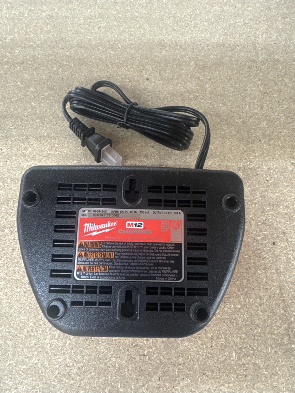 Milwaukee 48-59-2401 M12 12-Volt Lithium-Ion Battery Charger | Charger Only
