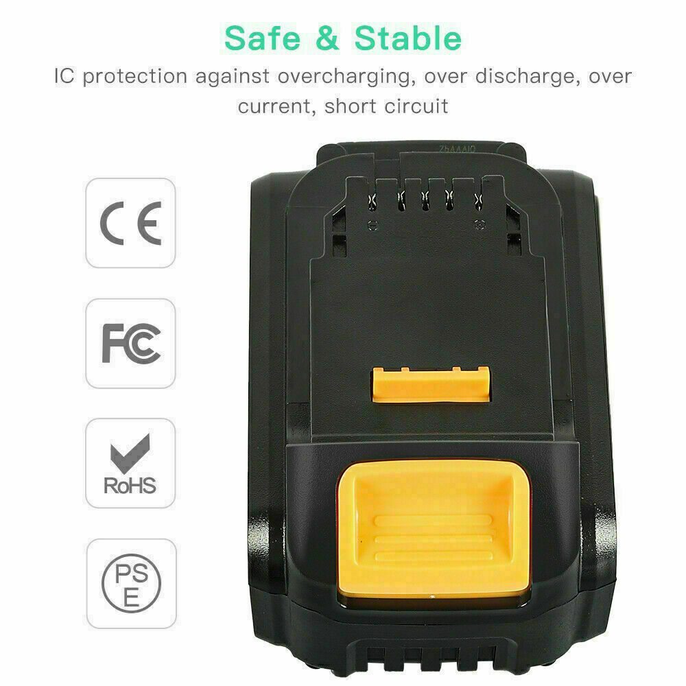 20V Max 8.0Ah 6Ah Lithium Battery / Charger For DeWalt 20 Volt DCB205-2 DCB206-2